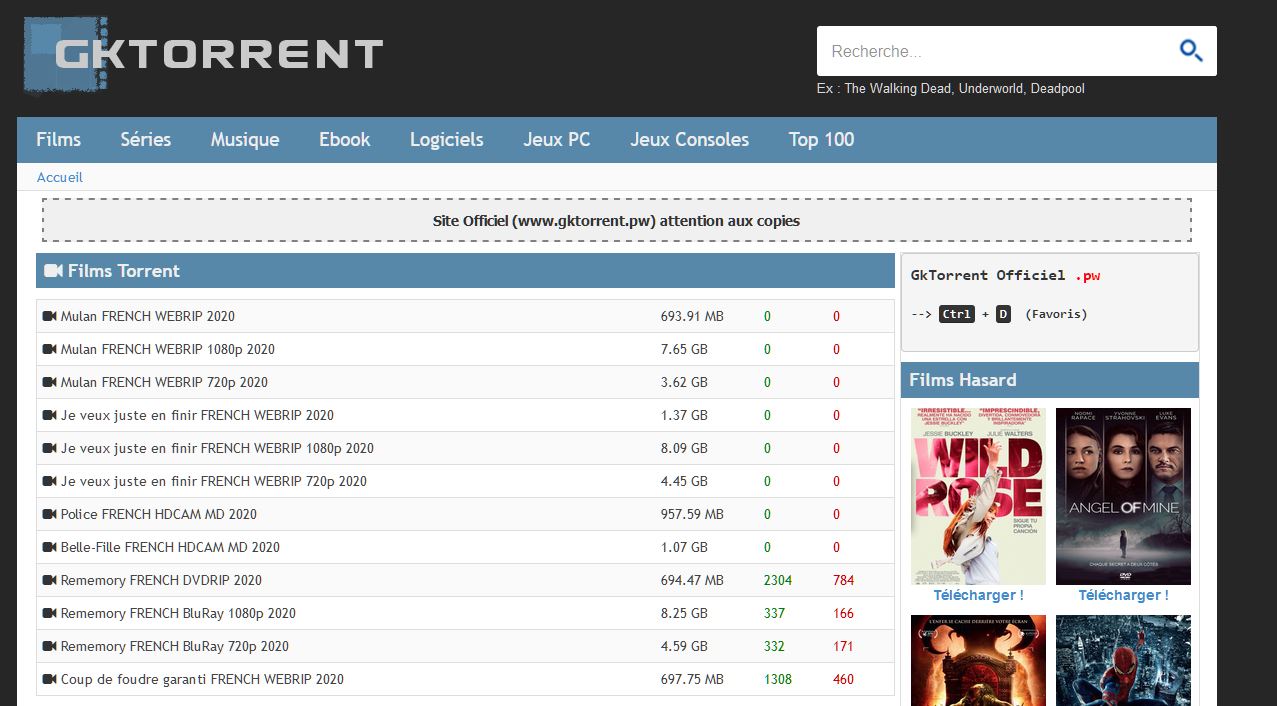 GKTorrent : informations et adresse (2022)